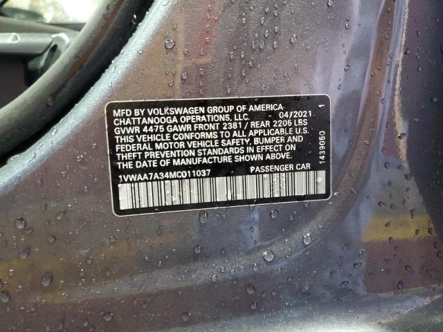 2021 VOLKSWAGEN PASSAT S 1VWAA7A34MC011037