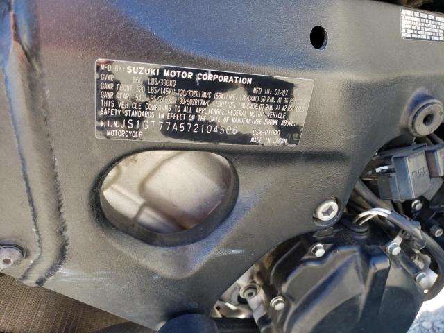2007 SUZUKI GSX-R1000 JS1GT77A572104506