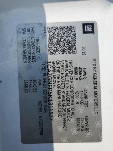 2019 CHEVROLET EXPRESS G3 1GAZGNFP5K1311577