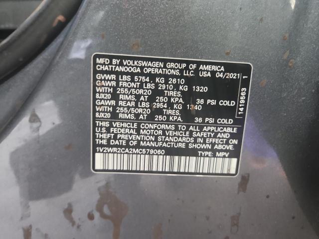 2021 VOLKSWAGEN ATLAS SE 1V2WR2CA2MC579060