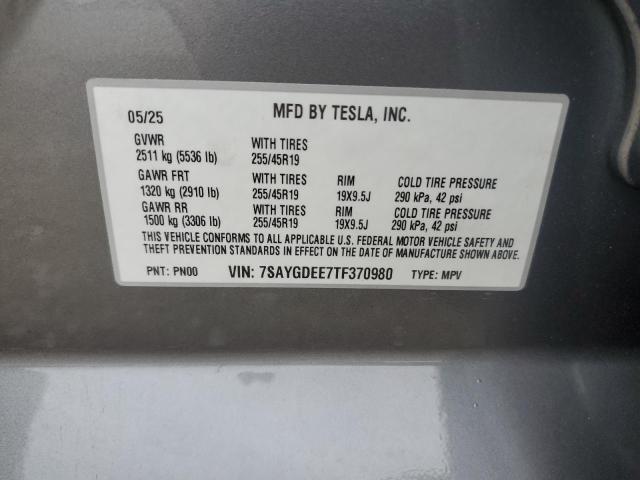 2026 TESLA MODEL Y 7SAYGDEE7TF370980