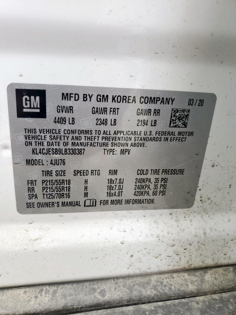 2020 BUICK ENCORE PRE KL4CJESB9LB330387