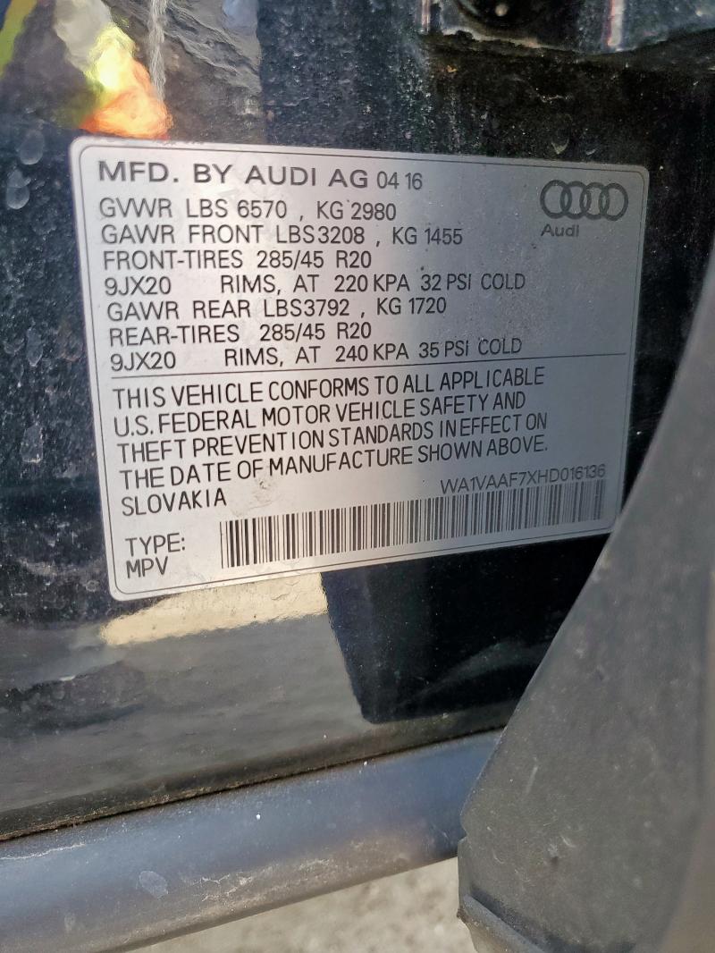 2017 AUDI Q7 PRESTIG WA1VAAF7XHD016136