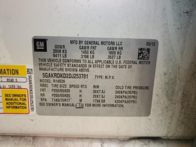 2013 BUICK ENCLAVE - 5GAKRDKD2DJ253781