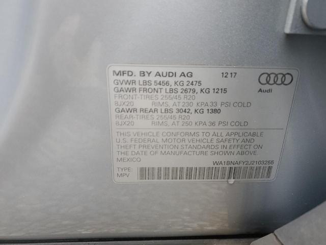 2018 AUDI Q5 PREMIUM WA1BNAFY2J2103255