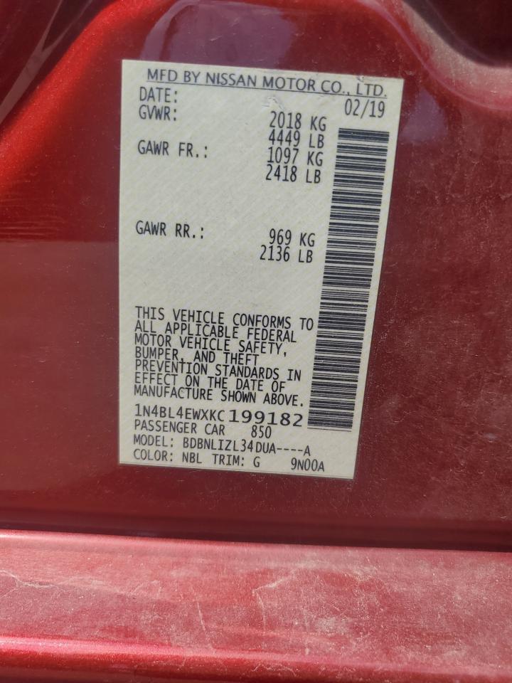 Lot #3246297657 2019 NISSAN ALTIMA SL