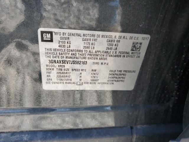 2018 CHEVROLET EQUINOX LT 3GNAXSEV7JS582163