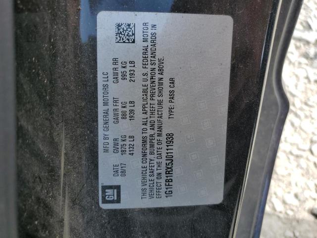 2018 CHEVROLET CAMARO LT 1G1FB1RX5J0111938