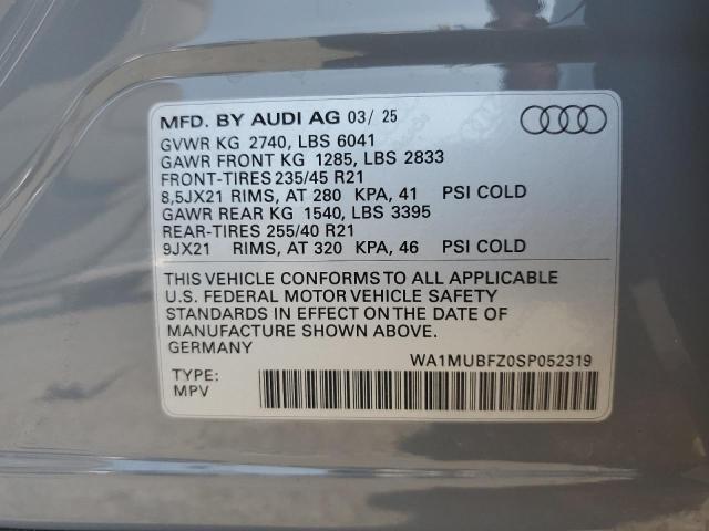 2025 AUDI Q4 E-TRON PRESTIGE WA1MUBFZ0SP052319