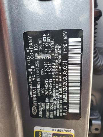 2016 HYUNDAI TUCSON LIM KM8J33A20GU039201