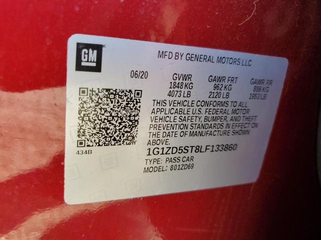 2020 CHEVROLET MALIBU LT 1G1ZD5ST8LF133860