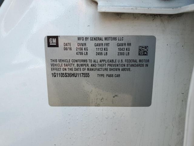 2017 CHEVROLET IMPALA LT 1G1105S36HU117555