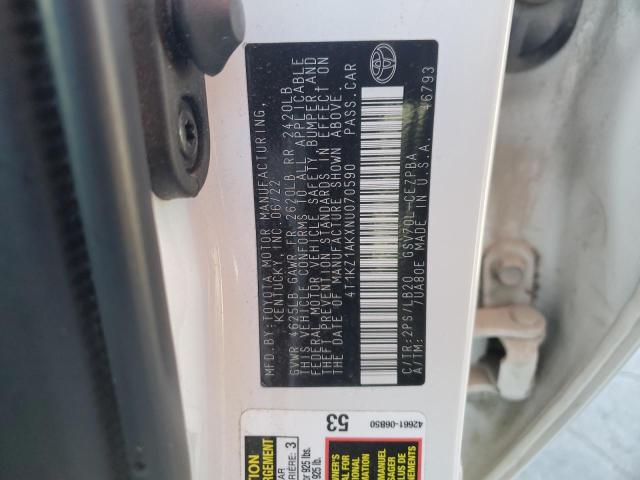 2022 TOYOTA CAMRY TRD 4T1KZ1AKXNU070590