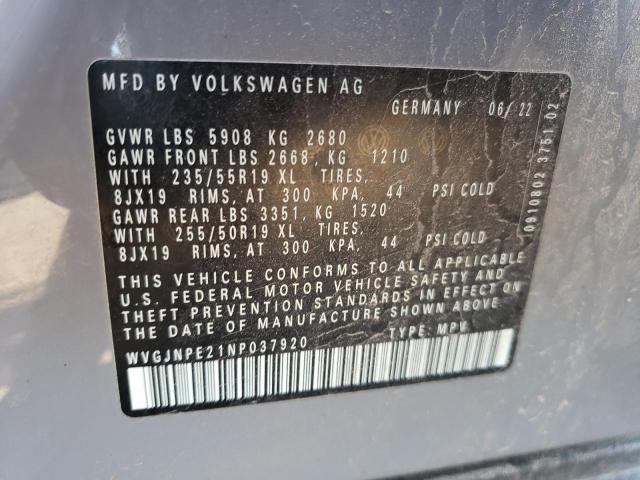 2022 VOLKSWAGEN ID.4 PRO WVGJNPE21NP037920