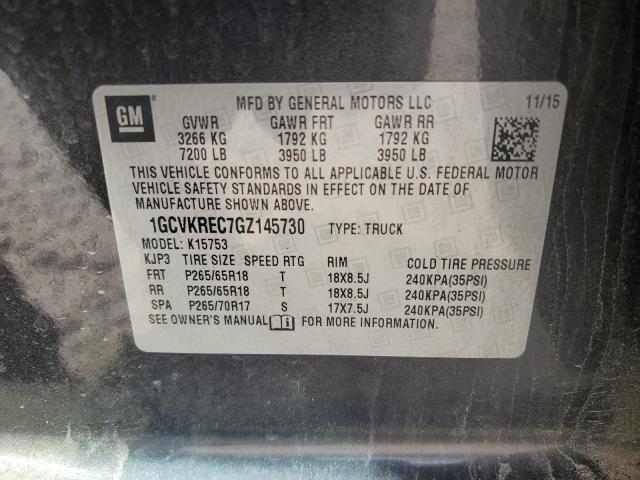 2016 CHEVROLET SILVERADO K1500 LT 1GCVKREC7GZ145730