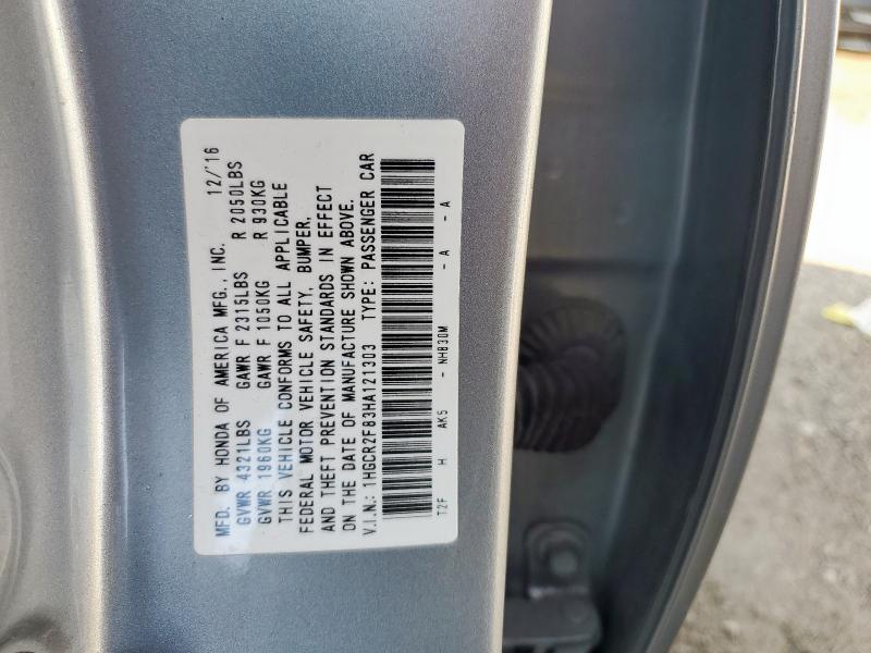 2017 HONDA ACCORD EXL 1HGCR2F83HA121303