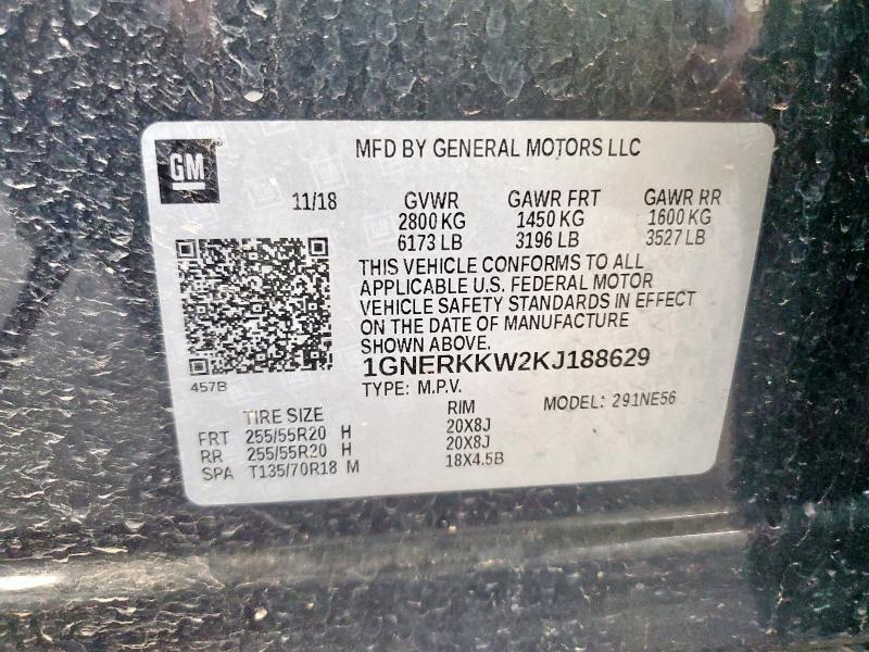 2019 CHEVROLET TRAVERSE P 1GNERKKW2KJ188629