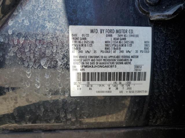 2022 FORD EXPLORER TIMBERLINE 1FMSK8JH3NGA83813