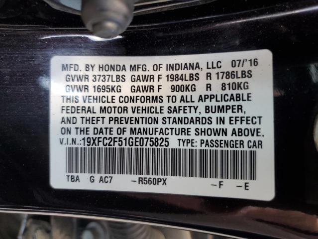 2016 HONDA CIVIC LX 19XFC2F51GE075825