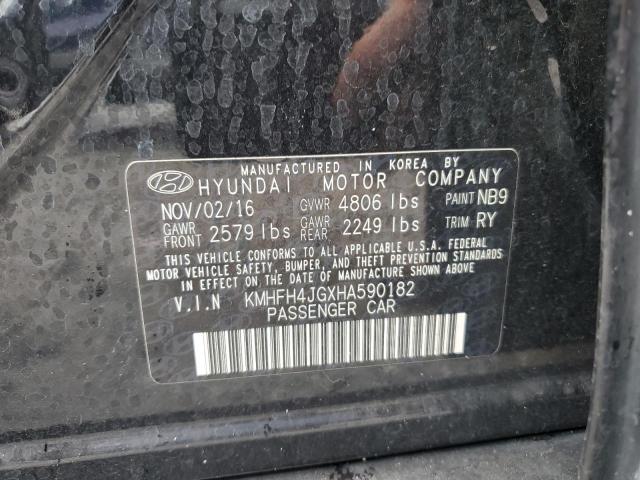 2017 HYUNDAI AZERA LIMI KMHFH4JGXHA590182