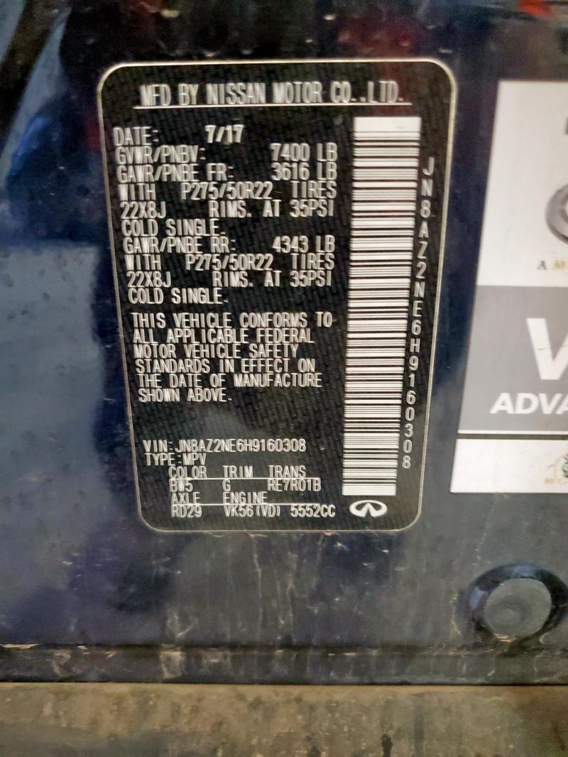 2017 INFINITI QX80 BASE JN8AZ2NE6H9160308