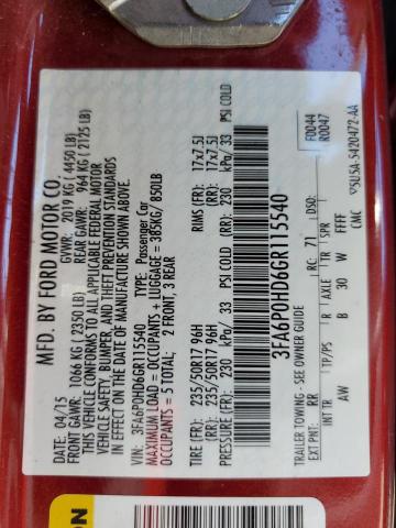 2016 FORD FUSION SE - 3FA6P0HD6GR115540