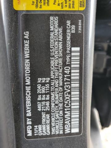 2015 BMW X1 SDRIVE2 WBAVM1C5XFV317140