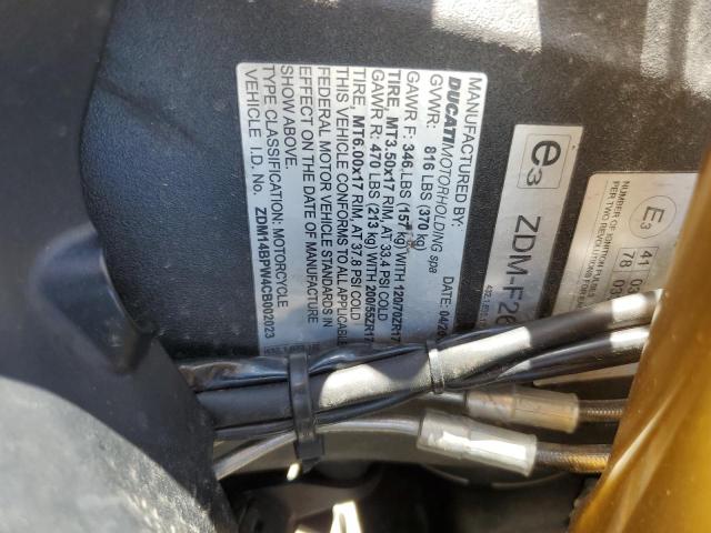 2012 DUCATI SUPERBIKE ZDM14BPW4CB002023