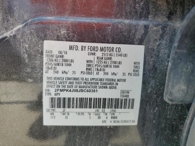 2018 FORD EDGE SEL - 2FMPK4J98JBC60381
