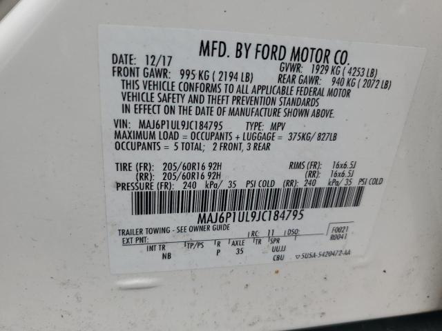 2018 FORD ECOSPORT SE MAJ6P1UL9JC184795