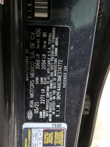 2021 KIA FORTE GT 3KPF44AC8ME374772