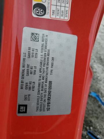 2017 CHEVROLET CAMARO LT 1G1FB1RX2H0109008