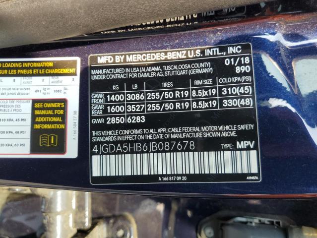 2018 MERCEDES-BENZ GLE 350 4M 4JGDA5HB6JB087678