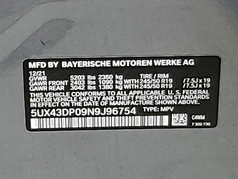 2022 BMW X3 SDRIVE30I 5UX43DP09N9J96754