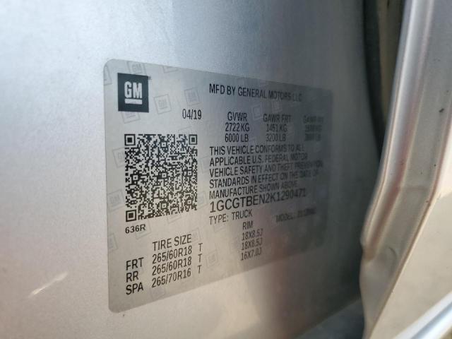 2019 CHEVROLET COLORADO - 1GCGTBEN2K1290471