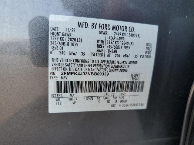 2022 FORD EDGE SEL 2FMPK4J93NBB09339