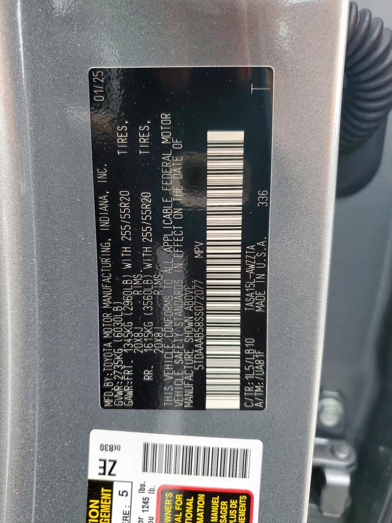 2025 TOYOTA GRAND HIGHLANDER LE 5TDAAAB58SS072077