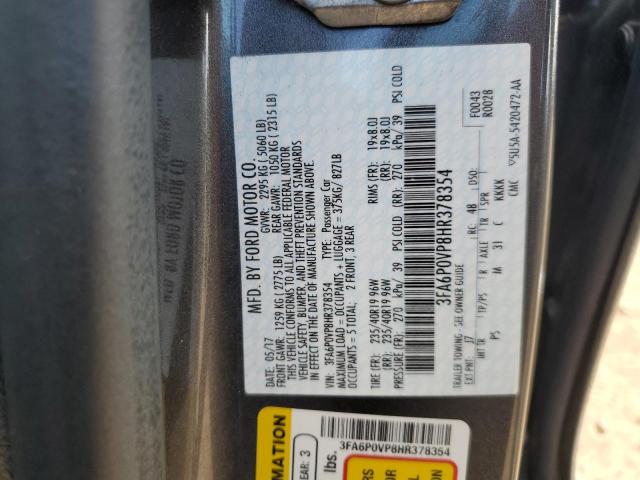 2017 FORD FUSION SPORT 3FA6P0VP8HR378354