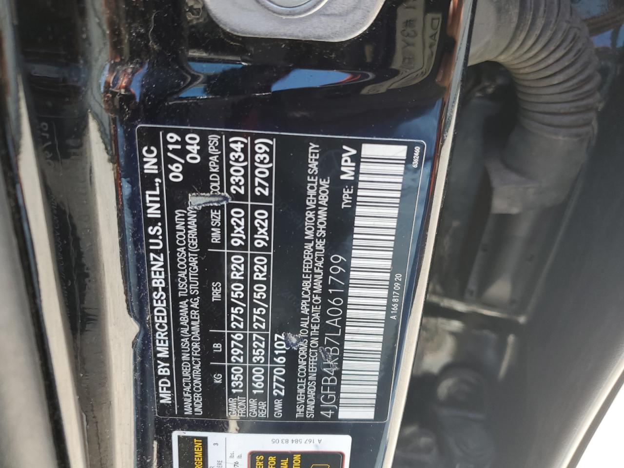 Lot #3311542281 2020 MERCEDES-BENZ GLE 350 4M