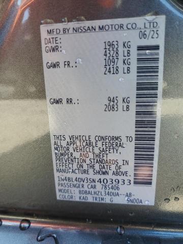 2025 NISSAN ALTIMA SV 1N4BL4DV3SN403933