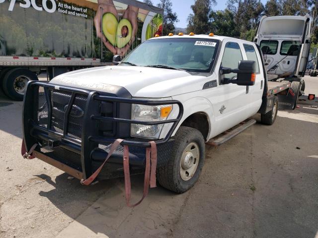 FORD F350 SUPER 2014 white crew cha diesel 1FD7W3FTXEEB36075 photo #1