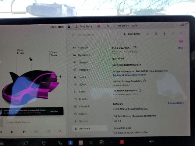 2021 TESLA MODEL 3 5YJ3E1EC1MF992373