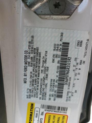 2016 FORD FUSION SE - 3FA6P0T96GR351592