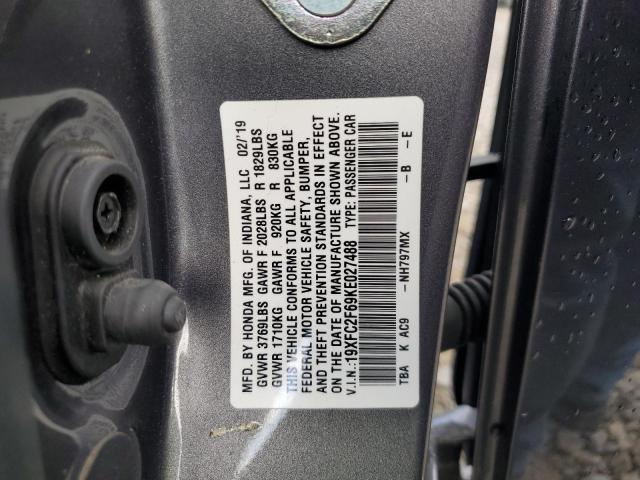 2019 HONDA CIVIC LX 19XFC2F69KE027488