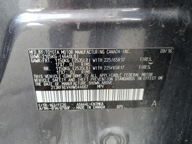 2017 TOYOTA RAV4 XLE 2T3RFREV4HW544667