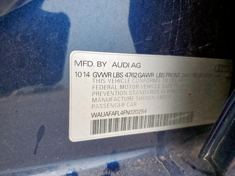 2015 AUDI A4 PREMIUM WAUAFAFL4FN020254