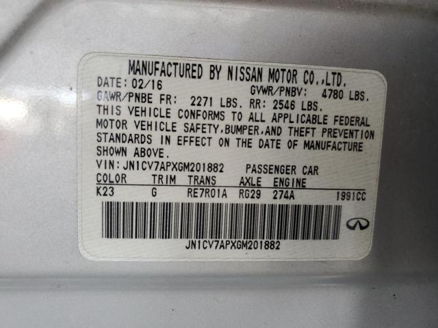 2016 INFINITI Q50 BASE JN1CV7APXGM201882