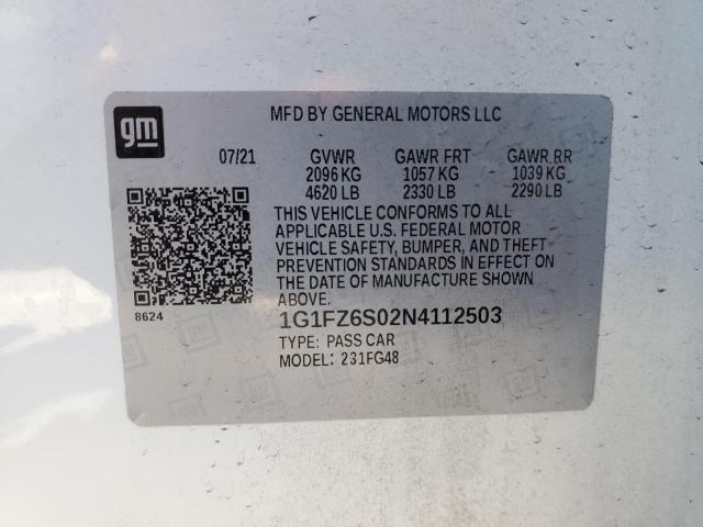2022 CHEVROLET BOLT EUV P 1G1FZ6S02N4112503