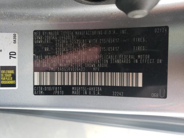 2024 TOYOTA COROLLA CROSS SE 7MUFBABG5RV026422