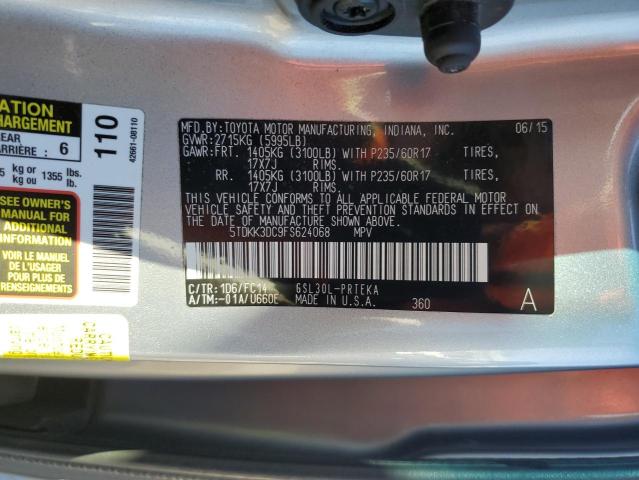 2015 TOYOTA SIENNA LE 5TDKK3DC9FS624068